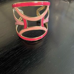 Two tone pink metal bracelet